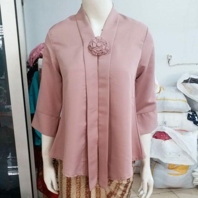 (M92/100) Kebaya floy kutubaru encim kartini termurah busui STD-JUMBO KeroncongBusana-Hazelnut