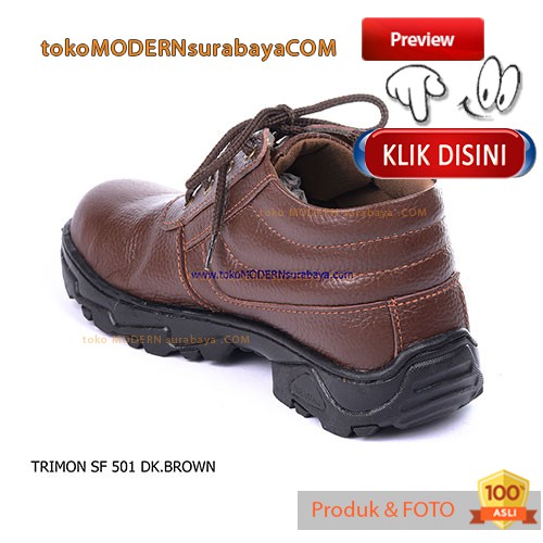 TRIMON SF 501 DK BROWN sepatu kerja pantovel pria safety