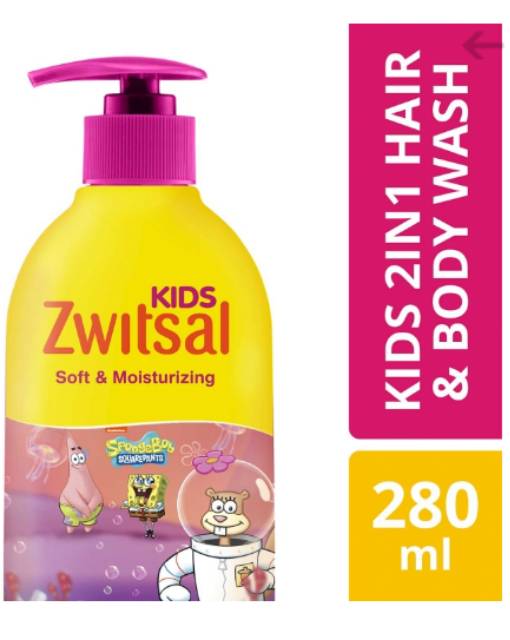 Zwitsal Kids Seri SpongeBob Bubble Bath &amp; 2in1 - Botol 280ml / Refill 250mL