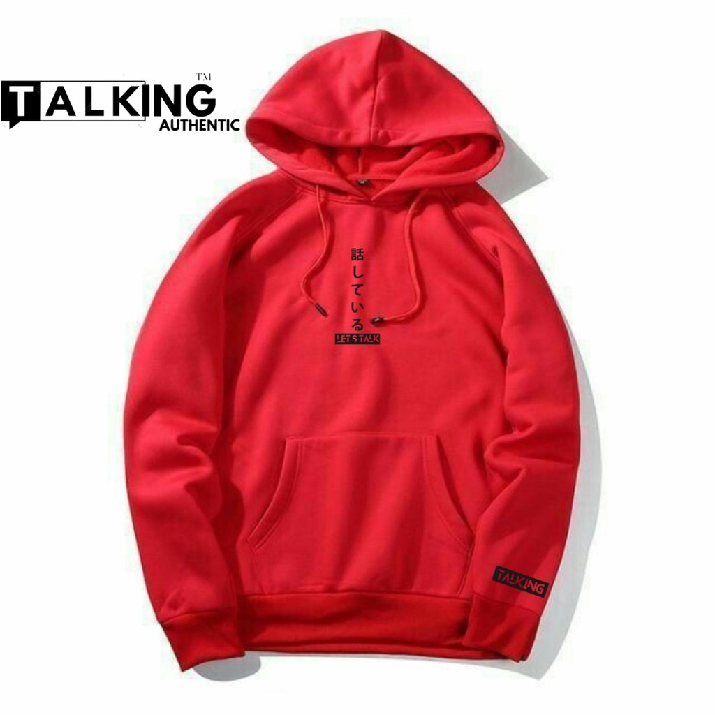 Jaket Hoodie Cowok Distro Original Sweater Hodiee Pria Keren Sablon TALK Unisex Kekinian Hudi Hudie