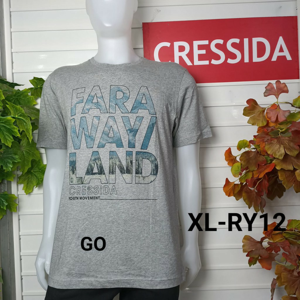 gos  XL CRESSIDA KAOS (Regular) Pakaian Pria Atasan Kaos Oblong Casual Santai Original Lengan Pendek