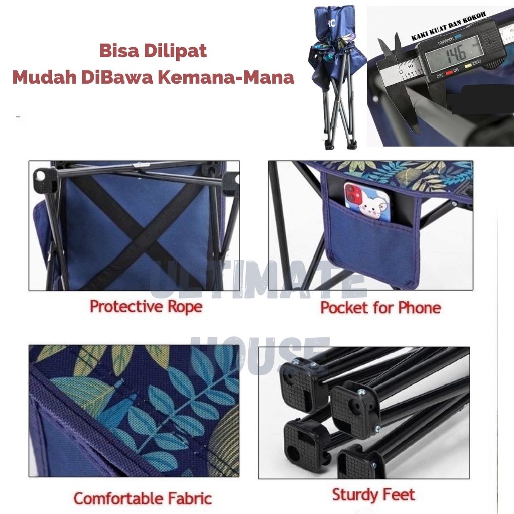 Kursi Lipat Outdoor Bangku Mancing Kursi Camping Kursi Sauna Portable