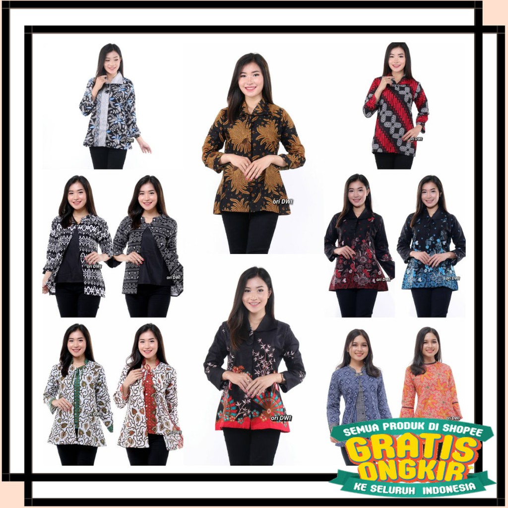 SOLO KERIS FULL BROKAT RUFFLE BENANG RAJA TENUN / BATIK KALONGAN | ATASAN WANITA SERAGAM KANTOR