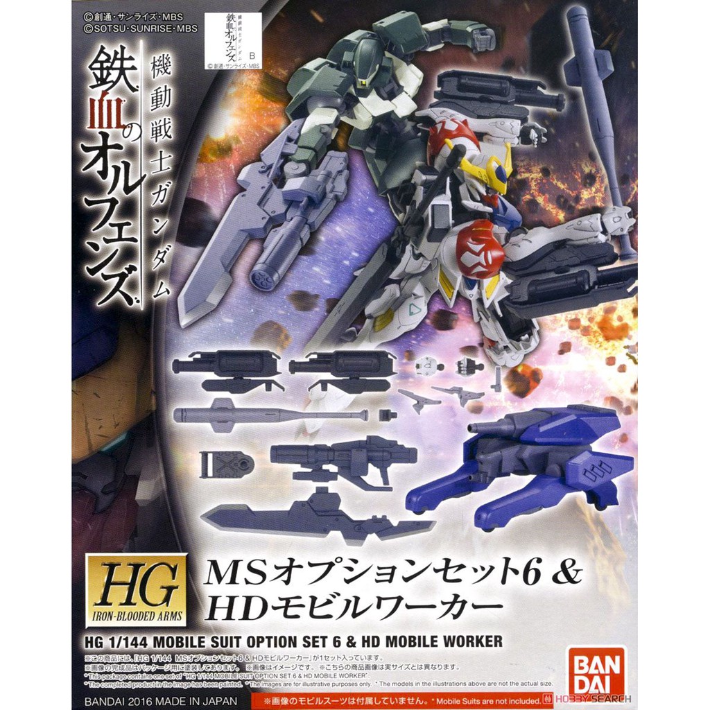 BANDAI 1/144 HG MS Option Set 6 & HD Mobile Worker - Gundam