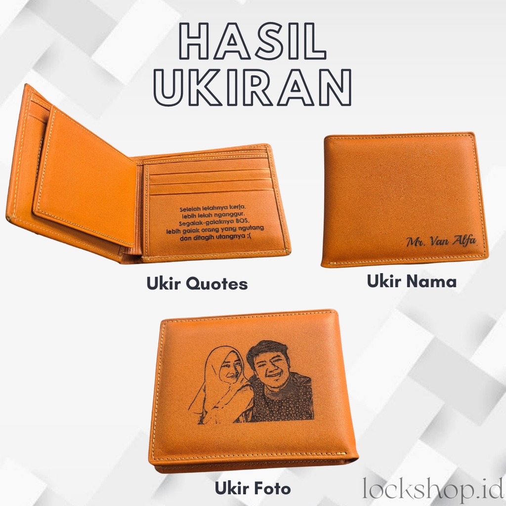 Dompet Kulit Panjang 3/4 Asli Pria 100% Kulit Sapi Asli FREE UKIR NAMA L016