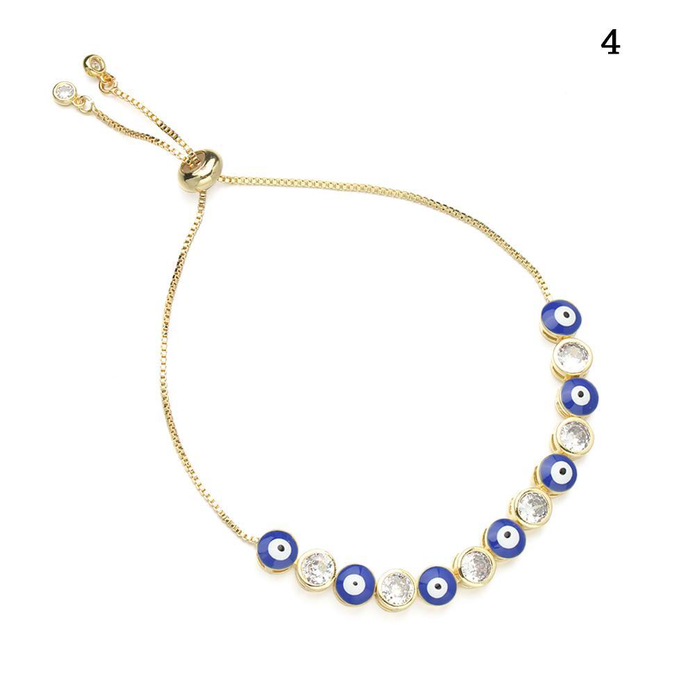 Top Evil Eye Gelang Charm Perhiasan Emas Adjustable Cuff Bangles