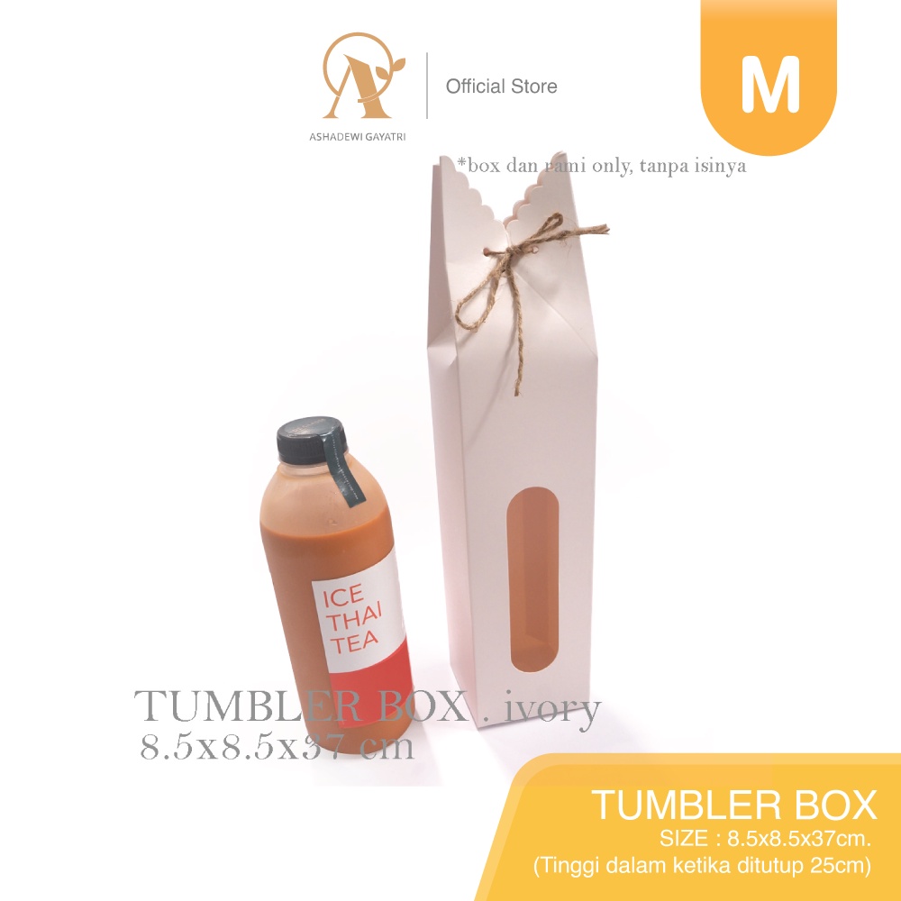 

Ashadewi Gayatri - Tumbler Box / Botol Souvernir Box 8.5x8.5x37cm - Ivory