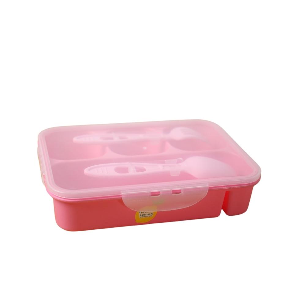 FM - Tempat Nasi Kotak Segi Lunch Box Pink tnks 119 pi/Tempat Nasi