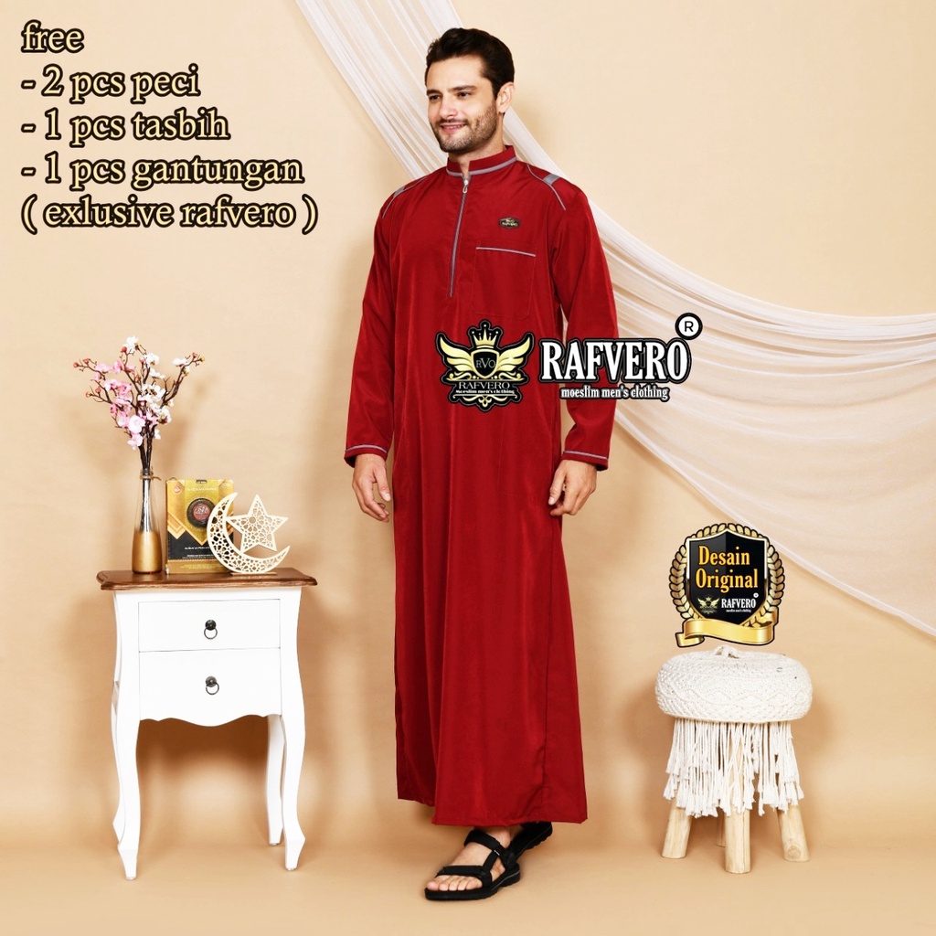 DSTORE - Gamis muslim pria dewasa - jubah motif list polos cowok - koko dewasa - jubah gamis koko kurta pria - FREE PECI DAN TASBIH