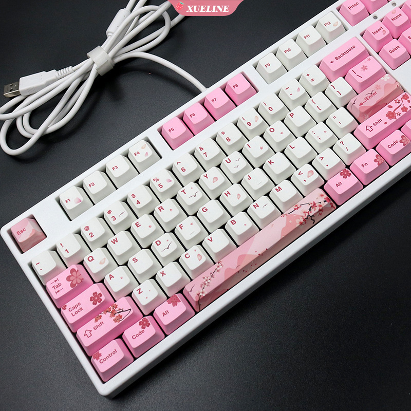 104-key OEM PBT Set Sublimation Pink color Keycap Switches Mechanical Keyboar |XUELI|