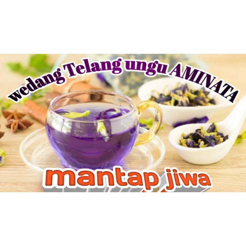 

komplit wedang bunga Telang ungu khas solo AMINATA