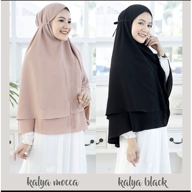 Jilbab Instan Jumbo KALYA 2 Layer Non PED BERGO Dua Layer