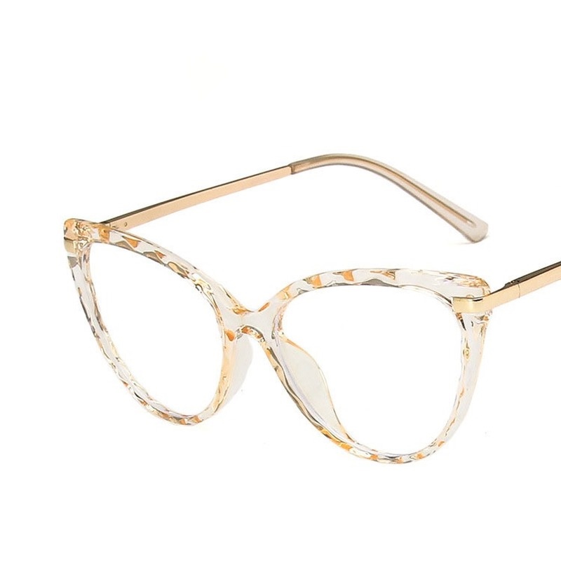 （YUZHU）COD Retro Cat Eye Anti-blue Light Western Fashion Kacamata Lensa yang Dapat Diganti untuk Wanita