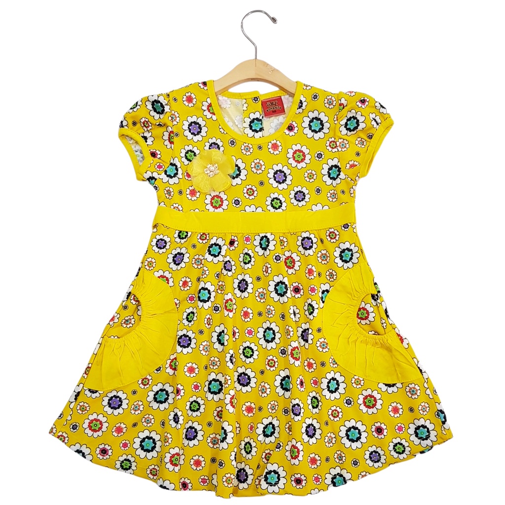DRESS FASHION ANAK PEREMPUAN BAHAN KAOS MOTIF SMALL FLOWERS 1-5 TAHUN NEW