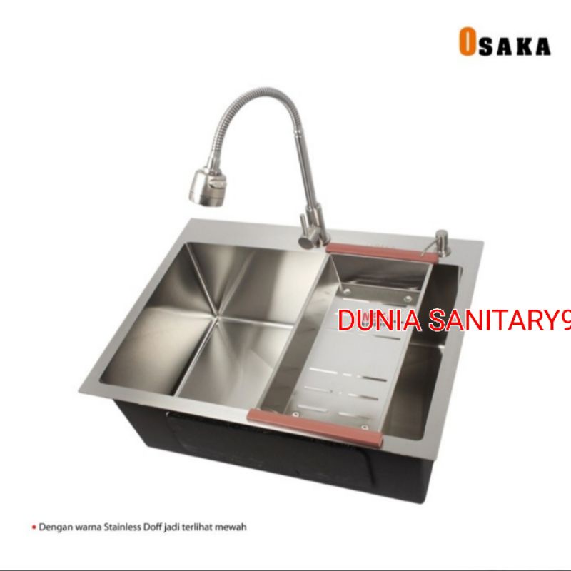 Paket Kitchen Sink INOBE 6045 Stainless Bak cuci piring Stainless SUS 304