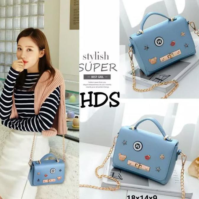 Tas Wanita Ransel Miniso Purple Slempang Import Murah Kerja Korea -