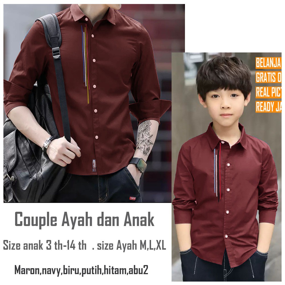 MOKOKOMO Couple Ayah Anak Couple Keluarga Couple Ayah Anak Laki-Laki TobiYosaki Maroon