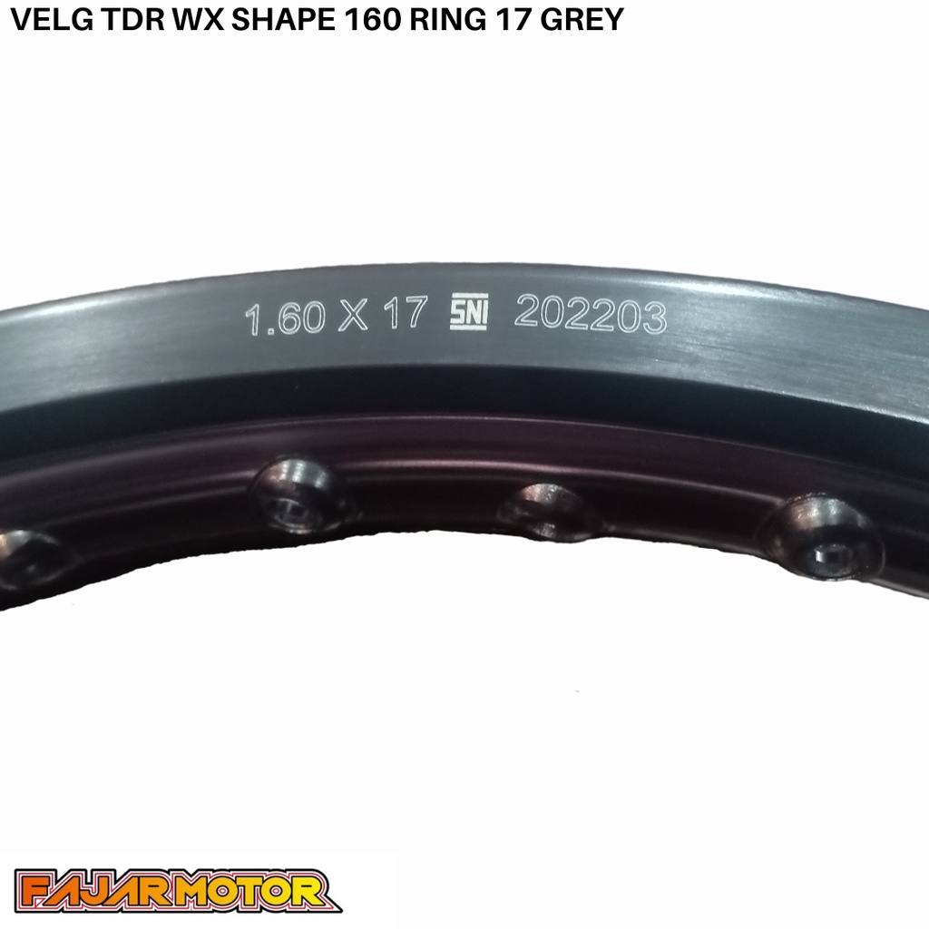 VELG TDR WX 160 RING 17 BLACK GOLD SILVER TITANIUM GREY HOLE 36