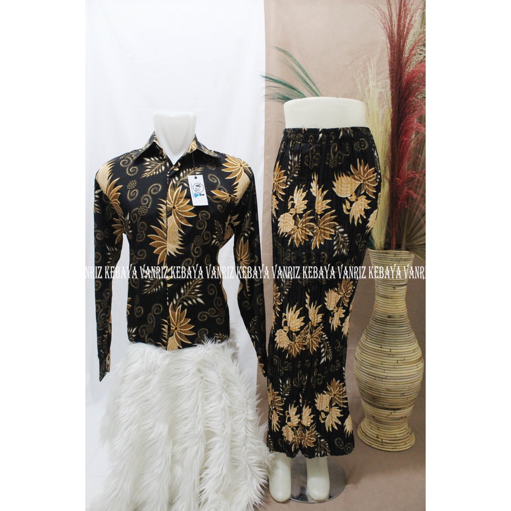 ROK PLISKET COUPLE LENGAN PANJANG/ROK BATIK PLISKET COUPLE/ROK PLISKET BATIK DAN KEMEJA