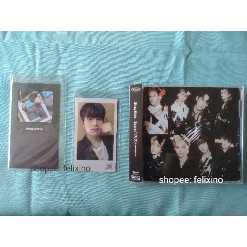 scars japan fanclub seungmin e cubit pipi unsealed skz, stray kids inlife pob frame limited pc album