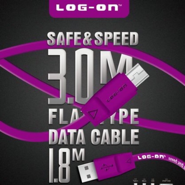 KABEL DATA LOG ON L22 3M IPH 4g/4s/3g/3s/ samsung p1000