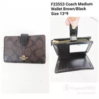 DOMPET WANITA BRANDED ORIGINAL - COACH MEDIUM WALLET SIGNATURE BROWN