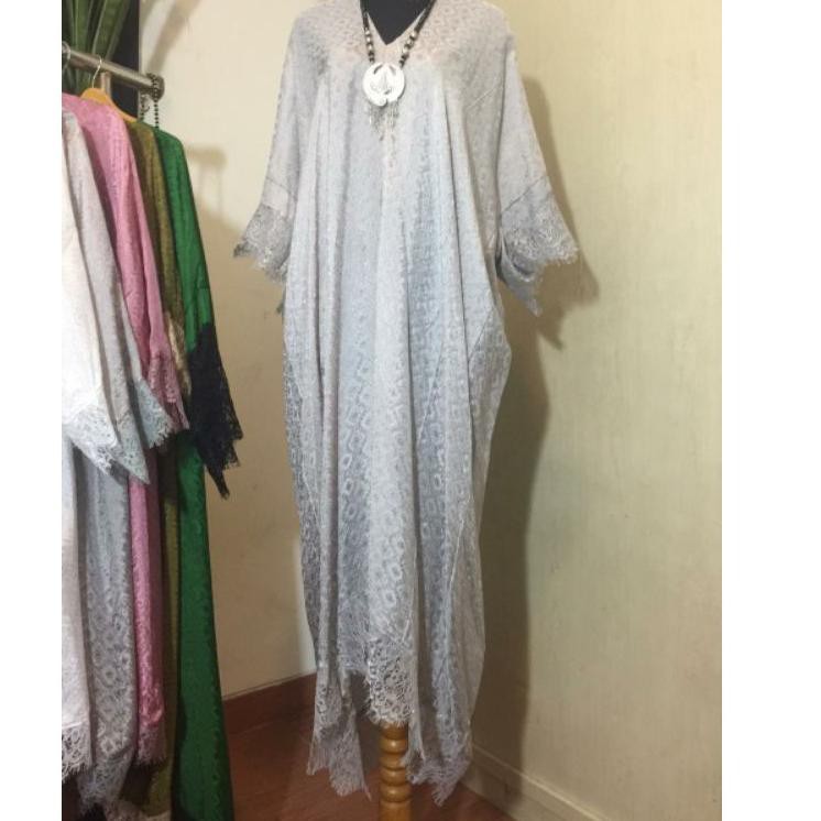 batik viscose kaftan polos renda