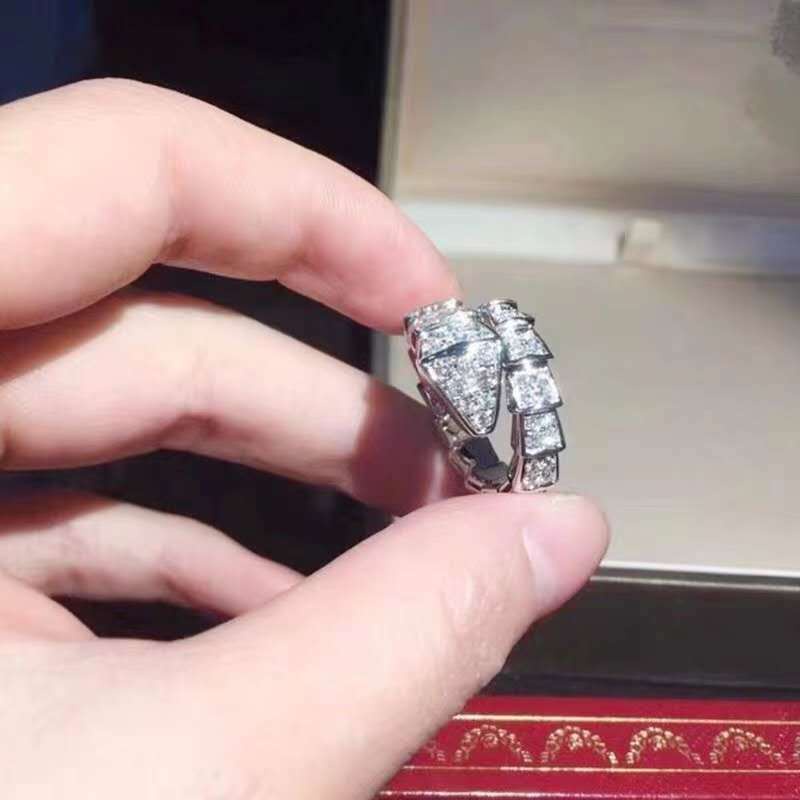 Serpentine Cincin Motif Kulit Ular Hias Berlian Imitasi Ala Harajuku Untuk Wanita