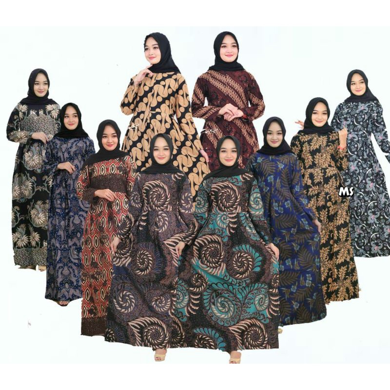 GAMIS BATIK BUSUI SRIWEDARI M L XL XXL XXXL