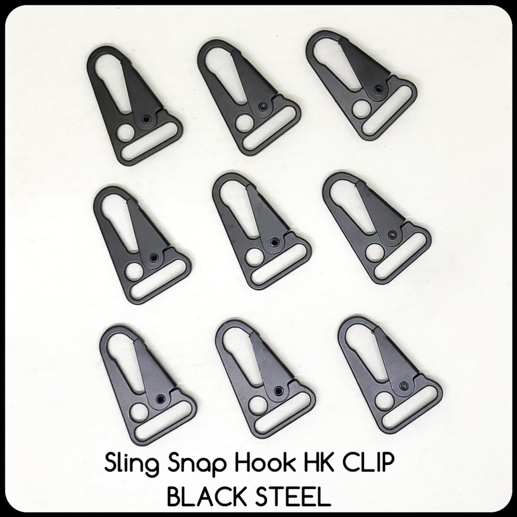 aksesoris tas gantungan kunci klip snap hook clip black stainless steel bonus ring HK Style