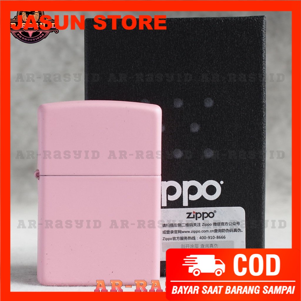 BISA COD! Korek Api Minyak Zippo Matte Pink Merah Muda Polos 238