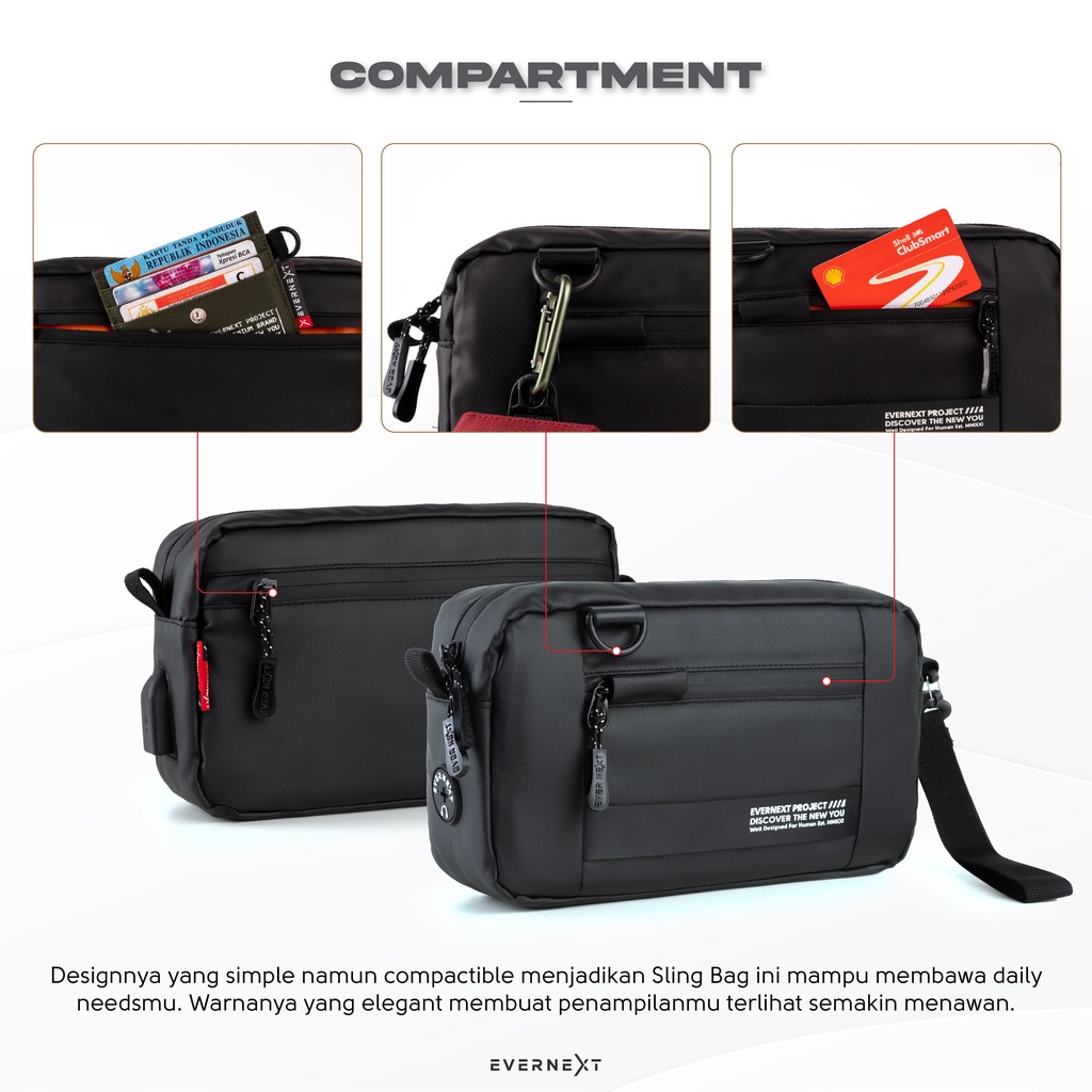 Tas sling  pouch bag unisex multy fungsi original terbaru pria wanita Tas Selempang Pria Kasual Polos Hitam Slempang Cowok Keren Slingbag Bahu Pria - PG - 8864