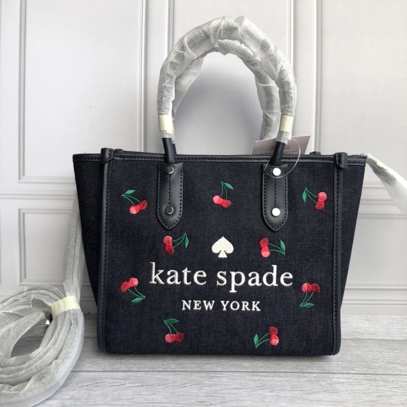 Kate spade ella satchel bag cherry denim