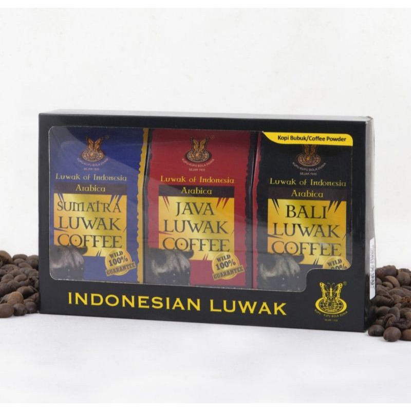 

Kopi Bali Special Triple Coffee Luwak Arabica Cap Kupu Kupu Bola Dunia
