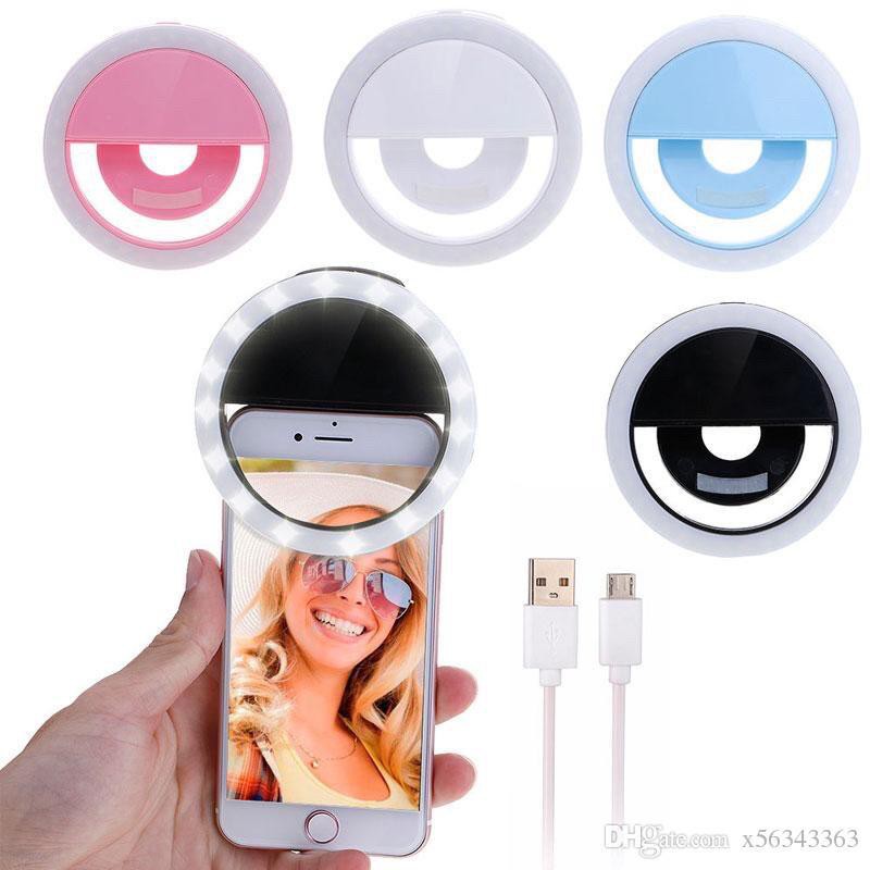 JACKSHOP Lampu Ring Light Selfie 36 LED Plus Box dan Charger Camera Hp Flash Charm Eyes Portable