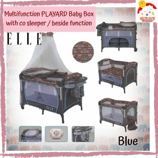 ELLE multifunction PLAYARD Baby box with co sleeper / bedside function