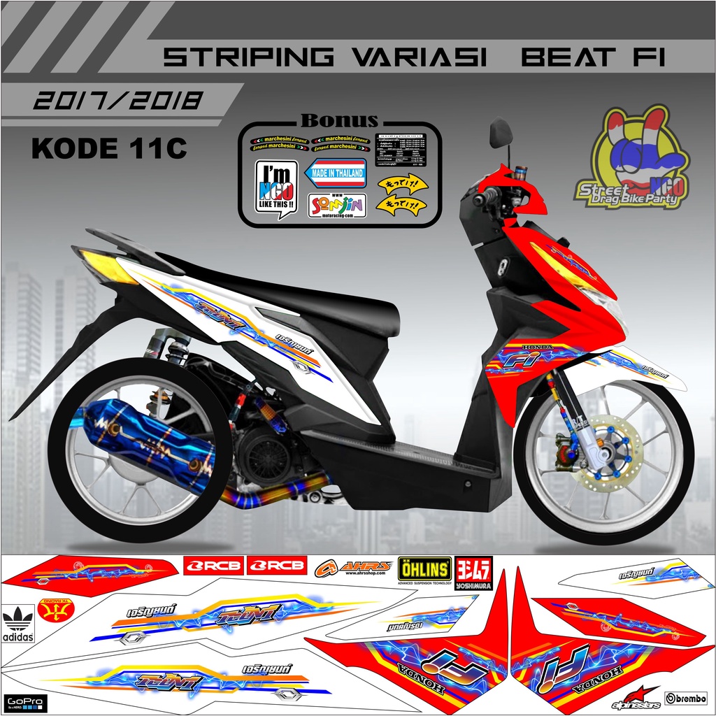 Striping Beat Variasi Stiker Beat Kode 11