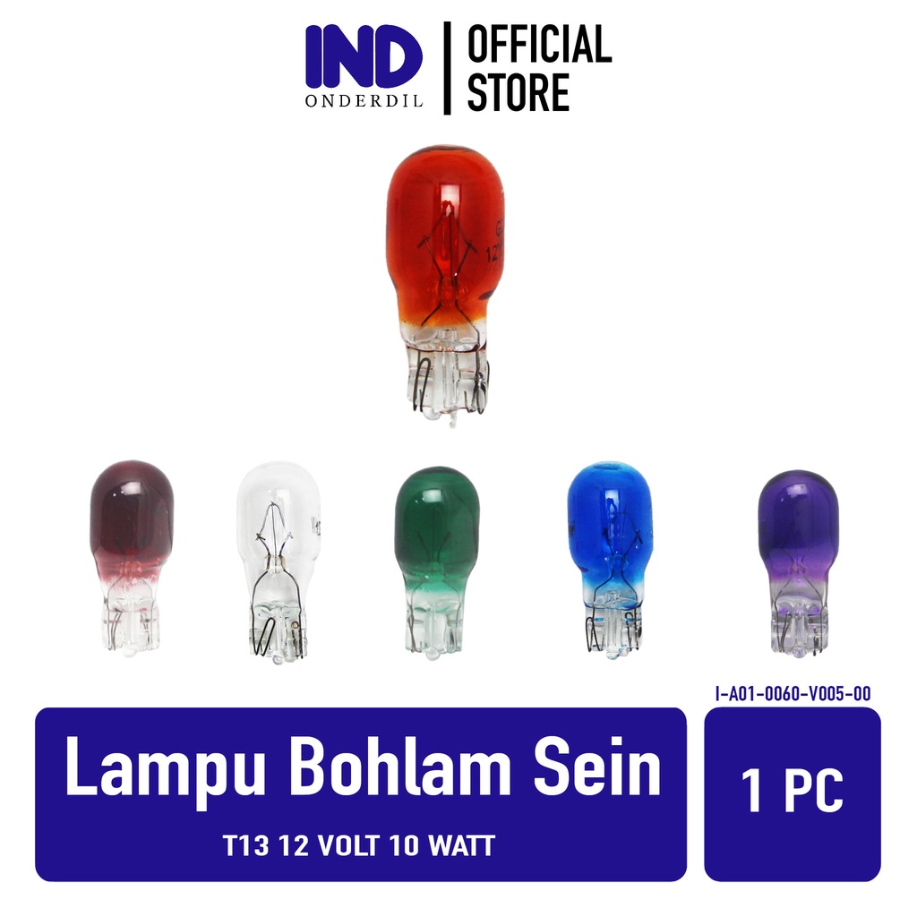 Lampu Bohlam Sein-Sen Motor Mobil T13 12V 10 Watt Putih/Ungu/Hijau/Merah Beat/Vario/Mio/Vega/Supra