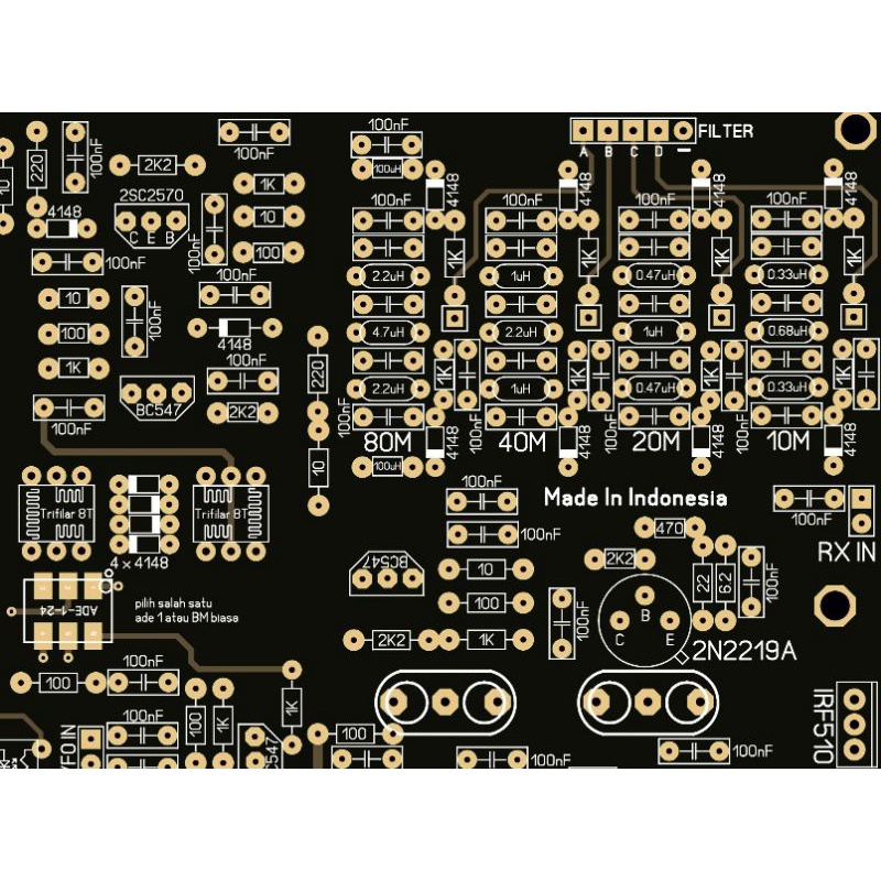 PCB BITX SSB Transceiver 4 Band