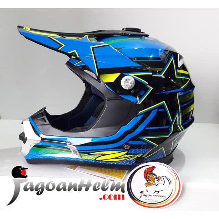 ZEUS HELM ZS951 BLACK RR20 BLUE PATTERN ZS 951 Cross Trail