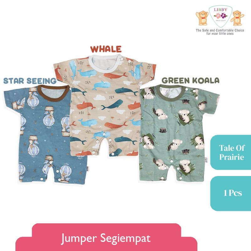 (ECER) Libby ROMPER SEGIEMPAT Bayi / Baju Kodok Jumper Bodysuit Segiempat