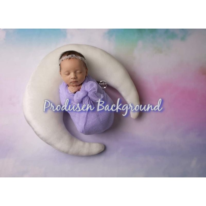 Kain Background Alas Foto Newborn Baby Photography Abstrak Pelangi