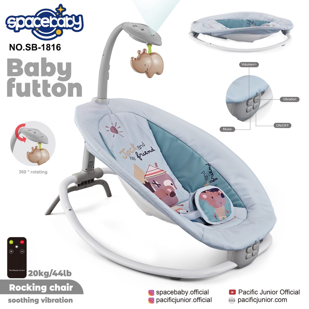 Kasur Bayi SB 1816 Spacebaby Ayunan Bayi Rocking Chair Baby Futton SB1816 Baby Bouncer Space Baby Kasur Goyang Bayi Kursi Goyang Bayi Kasur Tidur Bayi