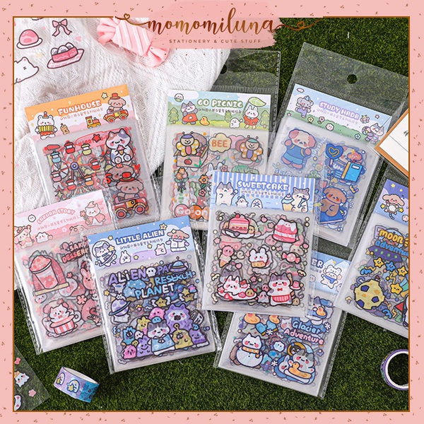 1 set isi 25 lembar cute sticker kawai deco sticker lucu DIY jurnal asmr korean sticker MK1284