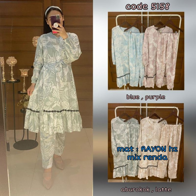 Set cel  tunik rayon renda by Muteki