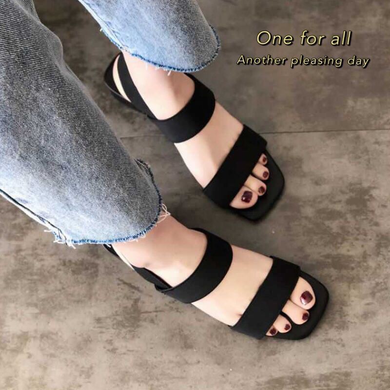 ATK 01 SANDAL WANITA  HAK TAHU TALI KARET