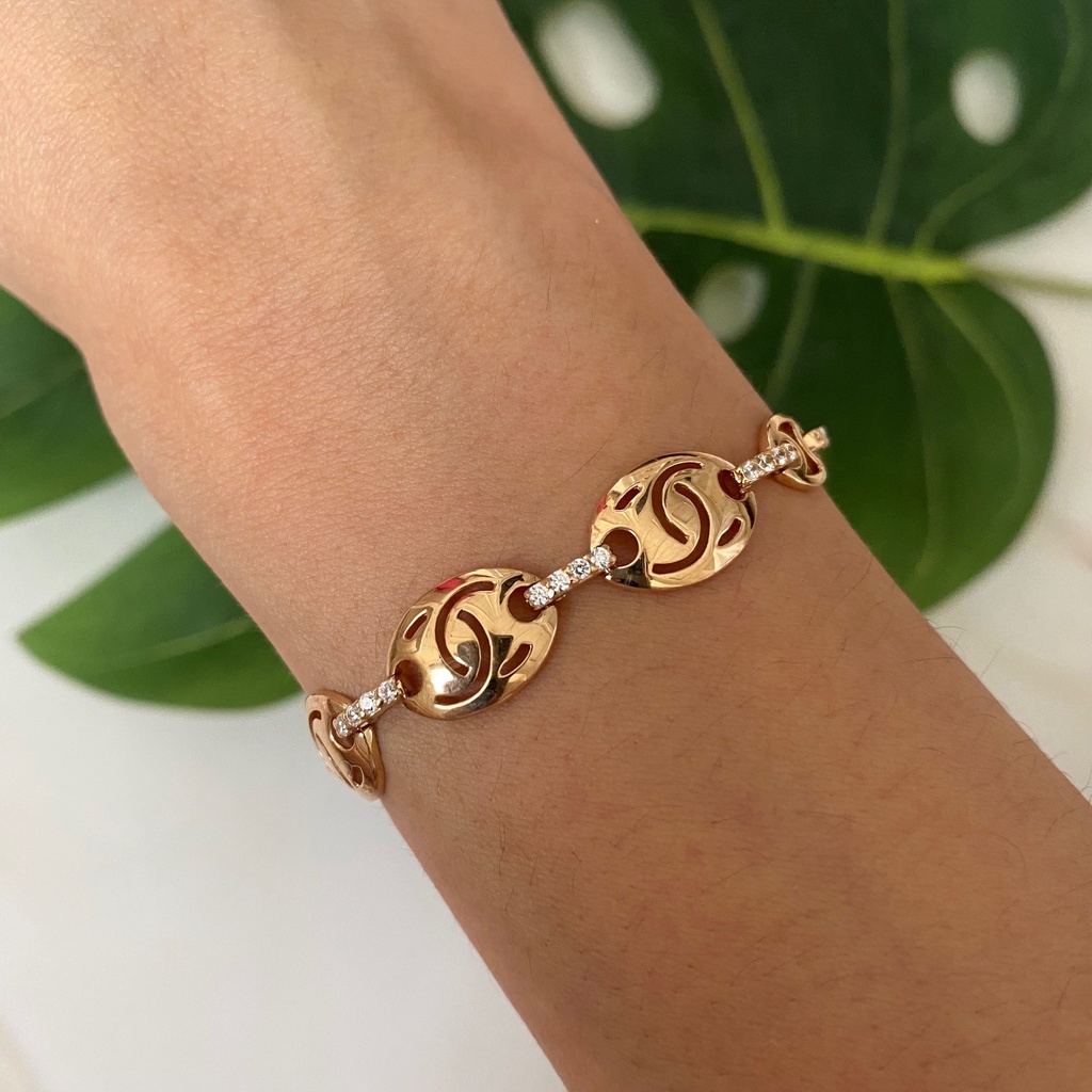 Gelang Rantai Emas 16K Kadar 700 70 Fashion Zircon 8.59 Gram