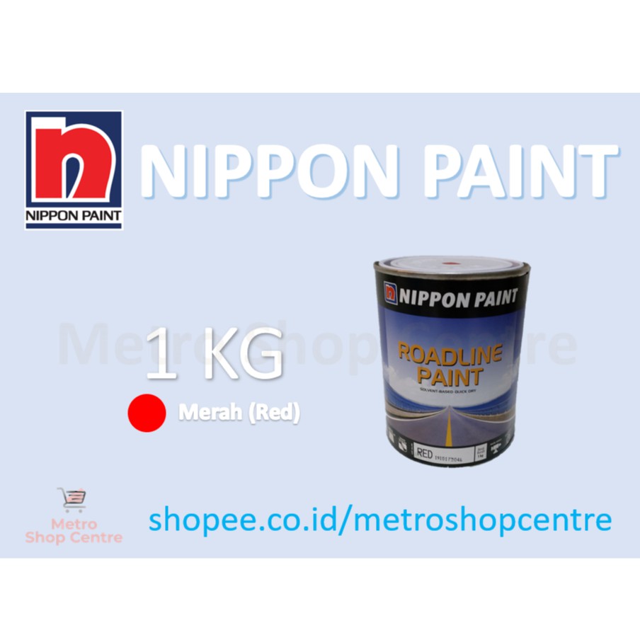 

NIPPON PAINT - Cat Jalan Roadline / Road Line Paint 1 Kg (Kaleng) Warna Red (Merah)
