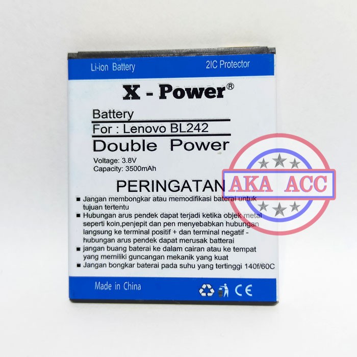 Batre Lenovo A6600d40 BL242 Batu Battery Baterai Double Power