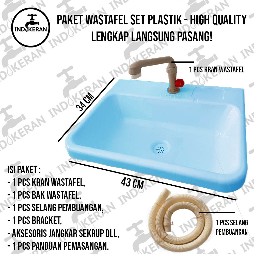 VINO - Paket Wastafel PVC Set - Biru